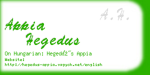 appia hegedus business card